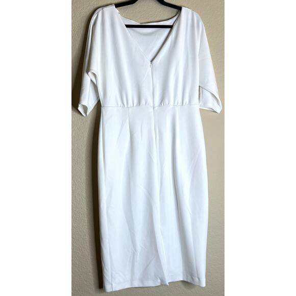 Alexia Admor Paris Sheath Dress Women Large White Bodycon Wedding Rehearsal - Picture 3 of 11